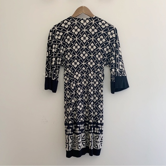 Hale Bob Deep V Neck Floral Silk Dress Small - Picture 4 of 8